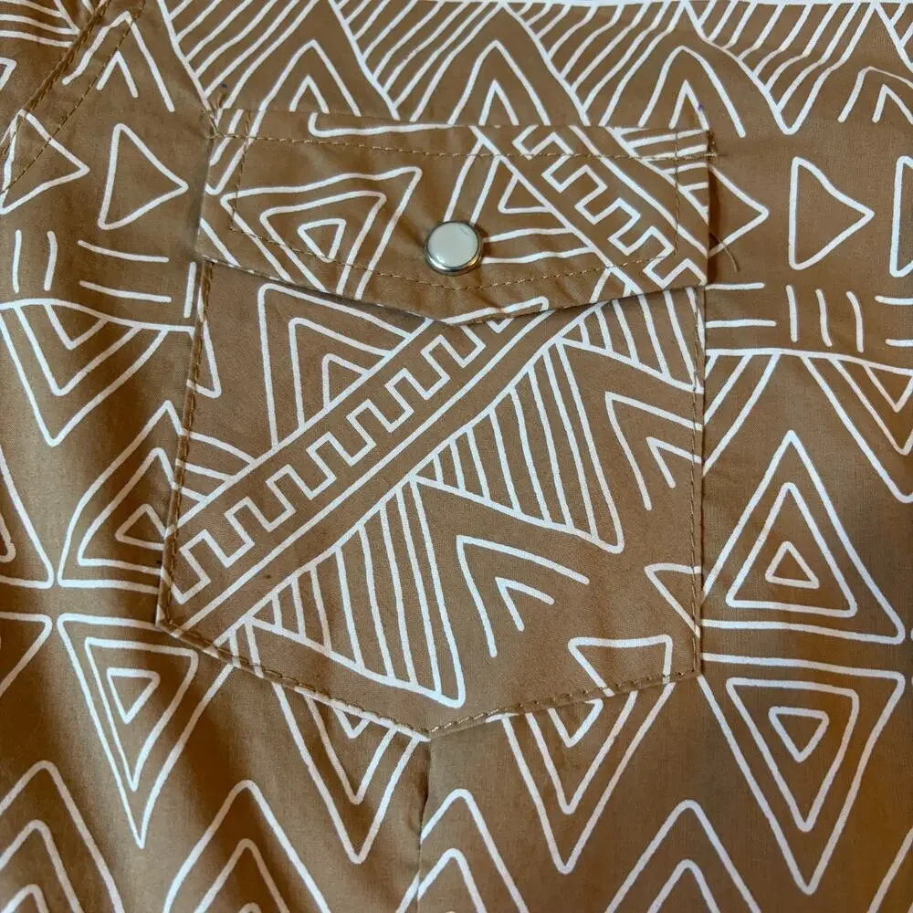 Outback Trading Company XL Womens Aztec Western Snap Shirt in Tan/Brown Color - Picture 3 of 7